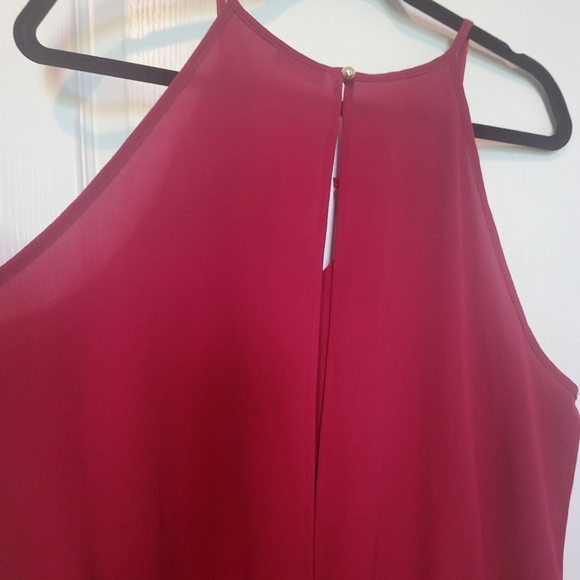 Classy Plus Size Burgundy Romper - Picture 6 of 6